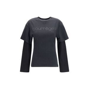 Courrèges Black Cotton Women's T-Shirt